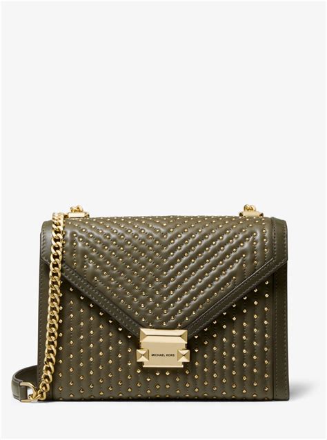 michael kors whitney large leder verzierungen|Whitney Large Studded Leather Convertible Shoulder Bag.